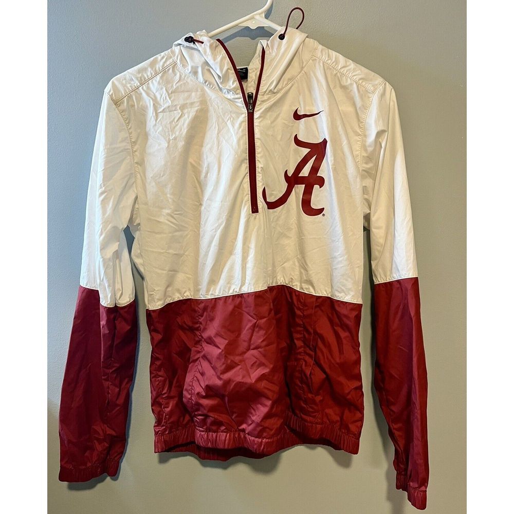 Women's Nike White/Crimson Alabama Crimson Tide Anorak Half-Zip Jacket Size XS